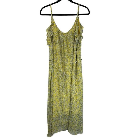 Who What Wear Yellow Chiffon Floral Summer Maxi Slip Dress, XL - Picture 3 of 12